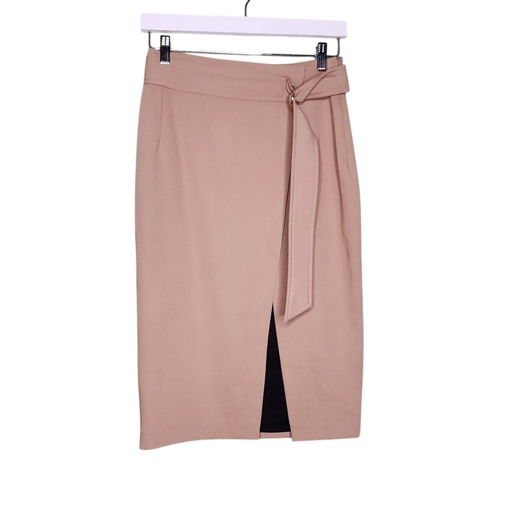 LIU JO Milano Pencil Skirt High Waist Tailored Classic Tan Work 40 / XS